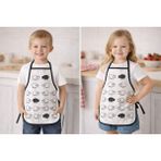 Lief Home 3-5 Yaş Çocuk Mutfak Önlüğü 35X50 cm – Su Geçirmez, Leke Tutmaz, Pamuk Polyester Karışımlı - 3 - 5 Yaş - Beyaz