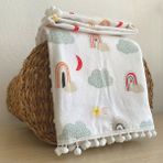 Lief Home Flanel ( Pazen ) Bebek Battaniyesi 100X115 | Çift Taraflı - 100 x 115 cm - Su Yeşili