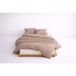 Lief Home Lüks Ranforce Kumaş %100 Pamuklu Çift Kişilik Nevresim Takımı 200X220 | Lastikli Çarşaf 160X200+30 - Kahverengi - 200 x 220 cm