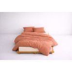 Lief Home Lüks Ranforce Kumaş %100 Pamuklu Çift Kişilik Nevresim Takımı 200X220 | Lastikli Çarşaf 160X200+30 - Kiremit - 200 x 220 cm