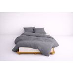 Lief Home Lüks Ranforce Kumaş %100 Pamuklu Çift Kişilik Nevresim Takımı 200X220 | Lastikli Çarşaf 180X200+25 - Koyu Gri - 200 x 220 cm