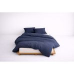 Lief Home Lüks Ranforce Kumaş %100 Pamuklu Çift Kişilik Nevresim Takımı 200X220 | Lastikli Çarşaf 180X200+25 - Lacivert - 200 x 220 cm