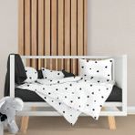 Lief Home Lüks Ranforce Kumaşından Siyah Kalpli Bebek Nevresim Takımı | 100X150 - 100 x 150 cm