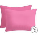 Lief Home Pamuklu Fermuarlı Yastık Kılıfı | 50 x 70 ( 2 Adet ) - Pembe - 50x70