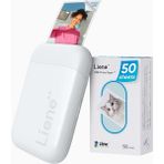 Lıene Pearl K100 Mini Bluetooth Fotoğraf Yazıcısı, 300DPI, Çinko Kağıt - Beyaz