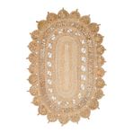 Liezen Krem Modern Jüt Jüt Modern Geometrik Etnik Desenli Boho Makinada Yıkanabilir Hav Toz Vermez Leke Tutmaz Kaymaz Taban Dijital Makine Baskı Halı Oturma Odası Salon Yolluk Koridor Mutfak Halısı
