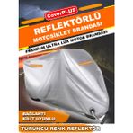 Lifan Kpr 200 Branda Motosiklet Brandası Motor Branda Turuncu Reflektörlü-Gri - Arka Çanta Uyumsuz
