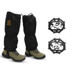 lifcasual 8 Diş Kar Örtüsü ve Krampon, kaymaz Çizme Çorapları Bacak Isıtıcı Ayakkabı Sivri Seti Açık Yürüyüş Trekking Çorapları Ayakkabı Kapakları Kavrama Siyah 3