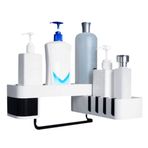 lifcasual Banyo Köşe Raf Hiçbir Sondaj Duvara monte Depolama Raf Tutucu Kancalar ile Dolapları 2 Katmanlı Küvet Banyo Duş Caddy Sepeti Organizatör Yapışkanlı Mutfak Lavabo Depolama Raf
