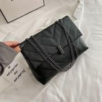 lifcasual Bayan Crossbody Çanta, Bayan Küçük Crossbody Çantalar Zincirli Omuz Çantası Siyah