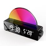 lifcasual Colorf Çalar Saat Sabah Uyandırma Alarmı Gündoğumu Simülasyonu Yatak Odası Gece Işığı Desteği 2 Yukarı Mod M ti-Renk/Parlaklık Ev Yatak Odası Oturma Odası Dekorasyonu,Black