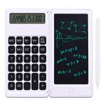 lifcasual Katlanabilir Hesap Makinesi ve 6 İnç LCD Yazma Tableti Dijital Çim Tahtası 12 Basamaklı Ekran ve Çocuklar için Stylus Kalem Silme Düğmesi Yetişkinler Ev Ofis Ok Klanımı
