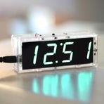 lifcasual Kompakt 4 haneli Dijital LED Konuşan Saat DIY Kiti Işık Kontrolü Sıcaklık Tarih Saat Ekranı Şeffaf Kılıf