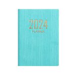 lifcasual Planlayıcısı A7 2024 İngilizce Planlayıcısı Suni Deri Ciltli 120 Sayfa Mürekkep geçirmez Kağıt Dergisi Günlüğü Cep Dizüstü Bilgisayar için Öğrenci Yeşil A7