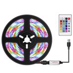lifcasual USB Kısılabilir RGB Renkli LED'ler IR Uzaktan Kumandalı Işık Şeritleri 16 Renk ve 4 Aydınlatma Modu 1m 60LED TV Bilgisayar için Halat Işık Masaüstü Arka Planı Ev Mutfak Dekoratif Aydınlatma