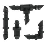 LifCratms 1/4 "Borular için Damla Sulama Bağlantı Elemanları Kiti - 120 Parça Set, Ev Bahçe Çim Boru Malzemeleri veya Yağmurlama Sistemleri için Dikenli Konnektörler (30 Kaplin, 30 Tees, 30 Dirsek, 30