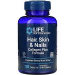 Life Extension Hair Skin Nails , Saç, Cilt ve Tırnaklar, Collagen Plus Formülü, 120 Tablet - Aromasız