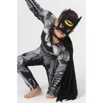 Life For Moda Erkek Çocuk Batman Pelerinli ve Maskeli Kaslı 4-5 Yaş Siyah Gri Erkek Çocuk Kostümü