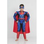 Life For Moda Erkek Çocuk Kaslı Superman Kostümü - Süper Kahraman Kostümü, Parti Kostümü Mavi