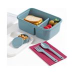 Life Lunch To Go 3 Bölmeli Beslenme Kabı – Sosluklu, Sızdırmaz Kapak, Bpa Içermez, 920 ml + 40 ml (Gri) - standart