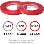 Life Tuning S-Dizayn Çift Taraflı Bant 10MM x 5 Metre Şeffaf Silikon Vhb Bant 60'lı Koli A+Kalite - Siyah