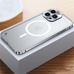 LIFEKA Lüks Elektroliz Metal Çerçeve Kılıf iPhone 11 12 13 14 Pro Max 12 13 Mini 14Plus Buzlu Akrilik Arka Plaka Telefon Kılıfları, Gümüş 2, iphone 12mini