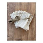 LİFENES Çok Amaçlı 50'li Keten Bez Kese 9x12 cm - Jüt İpli Hobi, Hediyelik, Lavanta, Takı, Sabun, Mum Kesesi