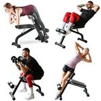 LifePro Çok Amaçlı Roma Sandalyesi - Katlanabilir Sırt Uzatma Tezgahı ve Ab Bench Egzersiz Sandalyesi - Tüm Vücut Eğitimi için Çok Yönlü Evde Hiperekstansiyon Tezgahı ve Ab Sandalyesi (Gri)