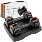 Lifepro PowerUp ayarlanabilir ağırlık dambıl seti, ağırlık kaldırma, güç antrenmanı, kas geliştirme, karın kası fitness için ev egzersiz ekipmanı, hafif 1,1 kg - 6,8 kg ayarlanabilir dambıl seti 2'li