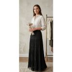 Lifera Premium Dantel Detay Penye Etek - Siyah - 48