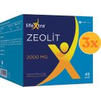 Lifextra Zeolit 2000 Mg 45 Saşe - 3 Adet (Toplam 135 Saşe) - Dezenfektan Hediyeli (%72 Alkol)