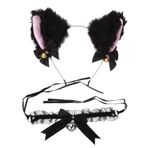 LIFKOME 1 Set Kedi Kulak Başlığı Fiyonk Yaka Kedi Yakası Kediler Için Kedi Kulak Saç Tokası Cosplay Kedi Kulak Kafa Bandı Fiyonk Çan Gerdanlık Cadılar Bayramı Parti Aksesuarı