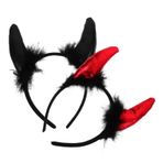 LIFKOME 2 Adet Şeytan Boynuzu Kafa Bandı Şeytan Kulakları Kafa Bandı Şeytan Kostüm Aksesuarı Kadınlar Kızlar Cadılar Bayramı Partisi Fantezi Elbise Cosplay Kırmızı