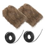 LIFKOME 2 Adet Viking Taklit Kürk Bacak ısıtıcıları Bulanık Bot Galoşları Kabarık Bacak Sarar Unisex Kadın Erkek Bacak ısıtıcıları Kış Kostüm Aksesuarları (kayışlı)