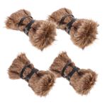 LIFKOME 2 Çift gri bacak ısıtıcıları bulanık bacak ısıtıcıları viking aksesuarları kürk bacak ısıtıcıları tüylü bacak ısıtıcılar viking bacak ısıtıcıları bacak yürüyüşçü Polyester