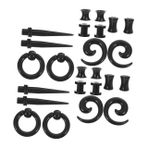 LIFKOME 2 Takım Kulak Genişletme Konik Küpe Kulak Tıkaçları Çevirme Kiti Helix Küpe Kulak Tomurcukları Kulak Paspayı Küpe Piercing Kitleri Kulak Tünelleri Ve Tıkaçları Akrilik Siyah