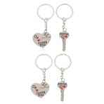 LIFKOME 2set Metal Anahtarlıklar Anahtar Kancaları Çiftler Anahtarlık Sevgililer Günü Sürprizi 2 Adet*2
