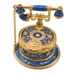 LIFKOME Vintage Telefon Şeklinde Takı Kutusu Dayanıklı Alaşım Malzeme Şık Tasarım ve Dekorasyon İçin Uygun Yüzük Kolye ve Küpe Saklama Kutusu