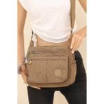 Lifonbag Kadın 6 Bölmeli Krinkıl Çapraz Omuz Çantası - Vizon
