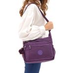 Lifonbag Kadın 6 Bölmeli Krinkıl Su Geçirmez Omuz Çantası - Lila