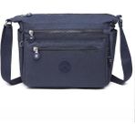 Lifonbag Kadın 6 Bölmeli Krinkıl Su Geçirmez Paraşüt Kumaş Omuz Çantası - Lacivert