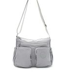 Lifonbag Kadın 7 Bölmeli Su Geçirmez Krinkıl Kumaş Çapraz Askılı Omuz Çantası Lıfonbag-9027 - 00E-Gri