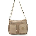 Lifonbag Kadın 7 Bölmeli Su Geçirmez Krinkıl Kumaş Çapraz Askılı Omuz Çantası Lıfonbag-9027 - 10A-Bej