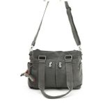 Lifonbag Kadın 7 Bölmeli Suya Dayanıklı Krinkıl Kumaş Çapraz Askılı Renkli Omuz Çantası LF-30026 - Gri0