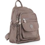 Lifonbag Kadın Çok Bölmeli Su Geçirmez Klinkır Sırt Çantası LF526 - Vizon