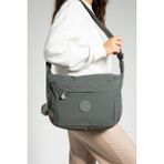 Lifonbag Kadın Krinkıl Suya Dayanıklı Kumaş Çok Gözlü Çapraz Askılı Okul Seyahat ve Omuz Çantası 5165LF - Taş