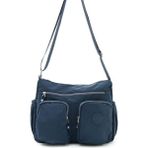 Lifonbag Kadın Orta Boy 7 Bölmeli Suya Dayanıklı Krinkıl Kumaş Çapraz Askılı Omuz Çantası LF9027