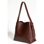Lifonbag Kadın Toka Detaylı Yumuşak Deri Çıtçıt ve Fermuarlı Iç Bölme Shopper Çanta LF9039-MANGO - Bordo
