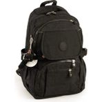 Lifonbag Krinkıl / Klinkır Su Geçirmez Hafif Çok Gözlü Orta Boy Okul, Spor, Tablet, Sırt Çantası LF-0021 - Siyah