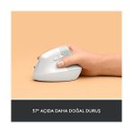 Lift Kablosuz Ergonomik Dikey Mouse, 57° Dikey Açı, 4000 Dpı, Sessiz, Küçük ve Orta Eller Için, Bluetooth, Logi Bolt USB Alıcı, 24 Ay Pil Ömrü, Beyaz - Option-1 - 001-Renkli